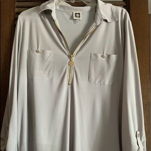Tan zipper blouse